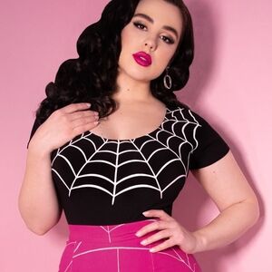 Black and White Spider Web Top